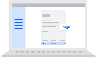 Illustration of a SaaS signing screen