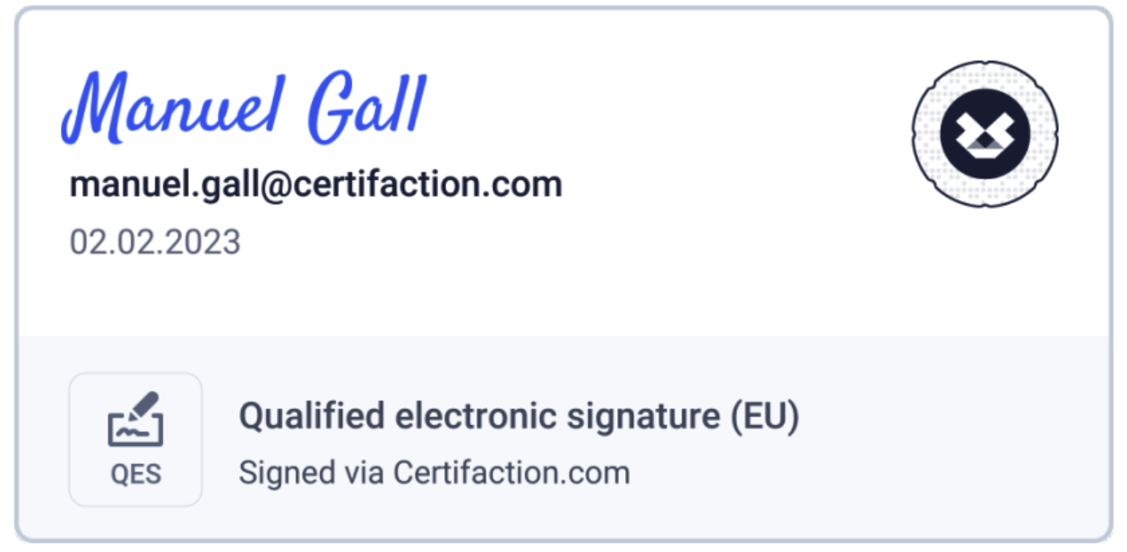 Signaturkarte Certifaction