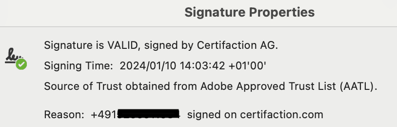 Check AES validity with Adobe