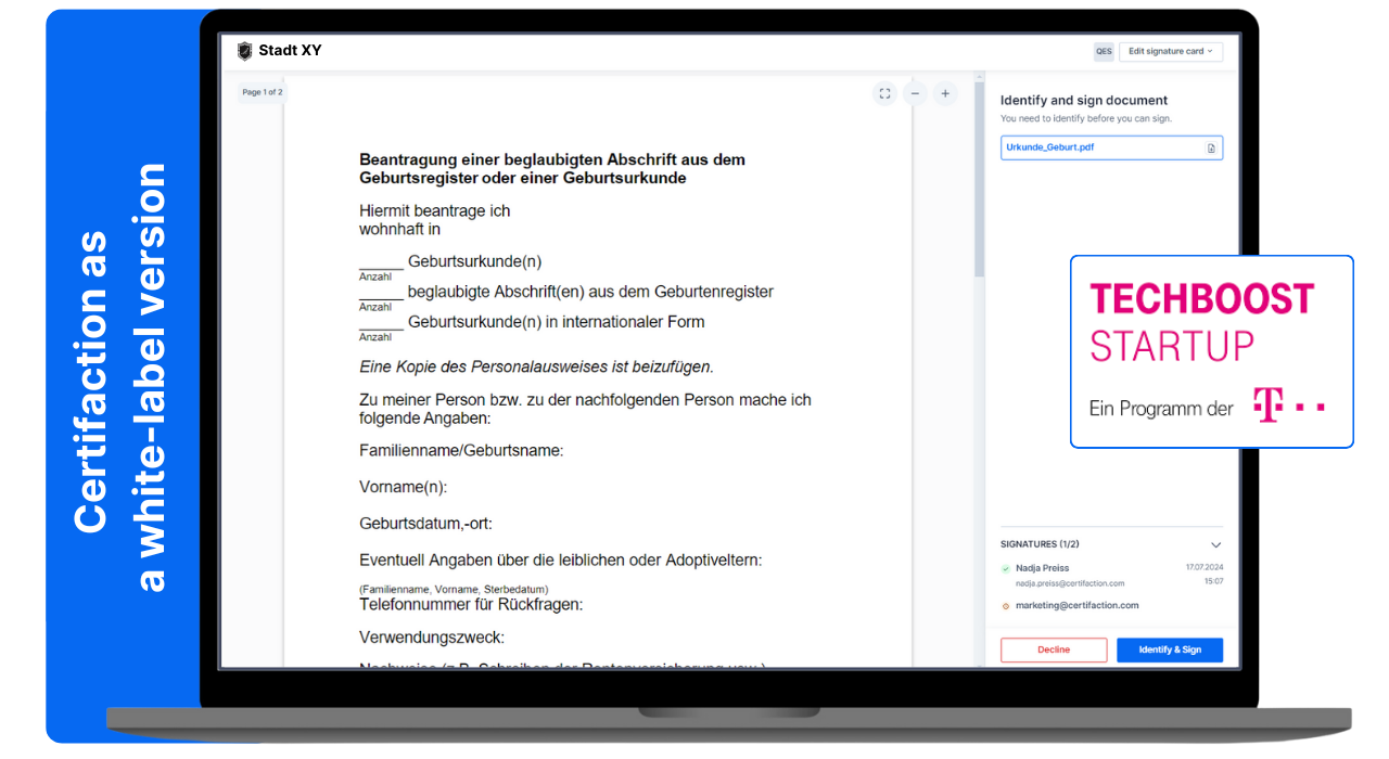 Certifaction als White Label Solution für die öffentliche Verwaltung