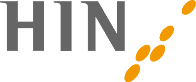Logo mit den Buchstaben H1N in Grau und sechs orangefarbenen ovalen Punkten, die in einer diagonalen Linie nach rechts oben verlaufen