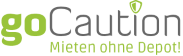 Logo von goCaution mit einem kleinen grünen Schild und dem Text Mieterdatencenter in grün darunter
