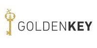 Logo mit einem goldfarbenen Schlüssel und dem Schriftzug GOLDENKEY, wobei KEY fett hervorgehoben ist